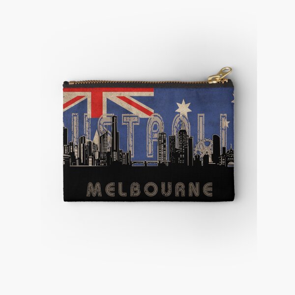 Item preview, melbourne skyline flag designed and sold by BekimART2.