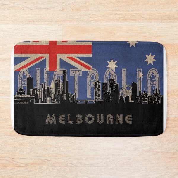 Item preview, melbourne skyline flag designed and sold by BekimART2.