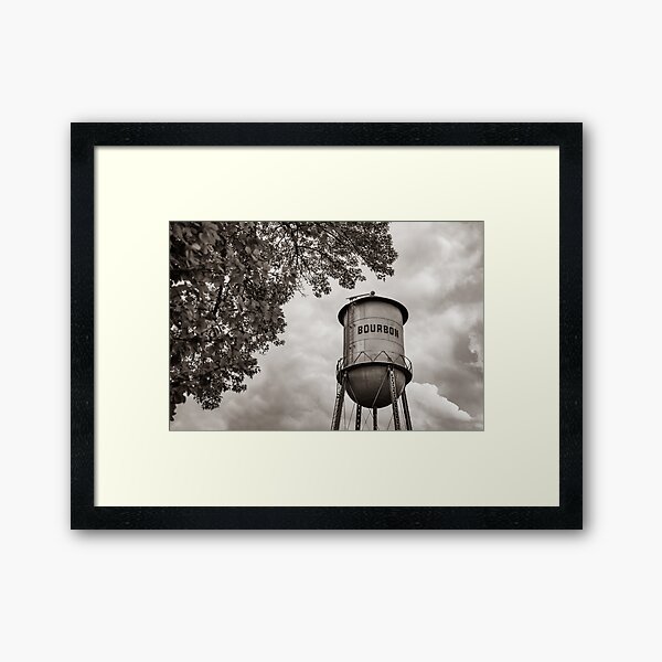 Item preview, Vintage Bourbon Whiskey Water Tower and Tree - Classic Sepia designed and sold by Gregory Ballos.