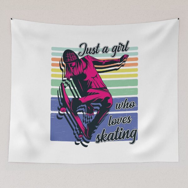 Item preview, Just a Girl Who Loves Skating Retro Vintage Skater designed and sold by OmmeDesigns.