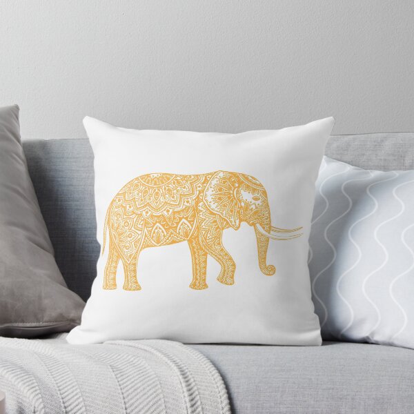 Item preview, Orange Cute Elephant Floral Paisley Illustration designed and sold by jijithedesigner.