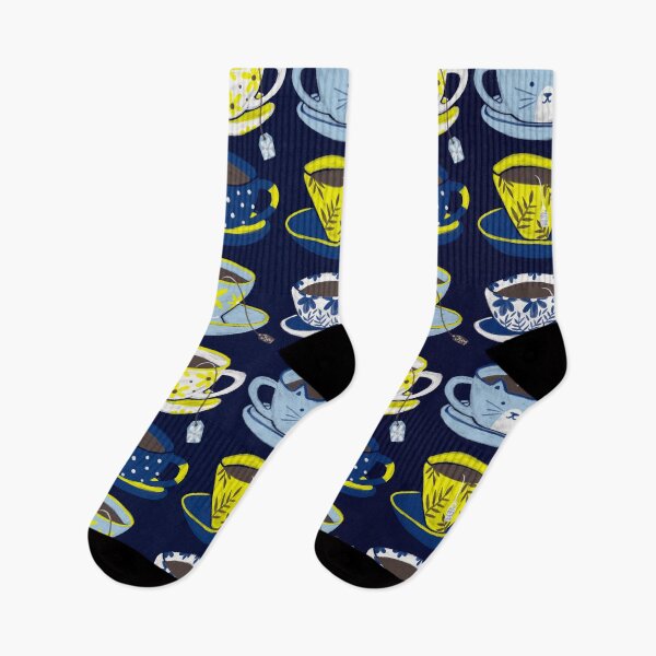 Item preview, Tea Time – Navy & Yellow designed and sold by Cat Coquillette.