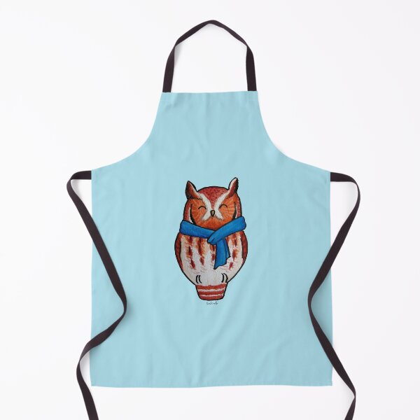 Item preview, Cute Red Eastern Screech Owl with Blue Scarf - Winter Holiday Christmas Owls Bird Cartoon - Hand-drawn Acrylic Painting designed and sold by linbirds.