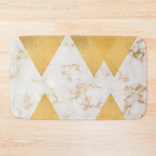 Item preview, White and Gold Marble Geometric Pattern Texture White Stone  designed and sold by BohoStudio.