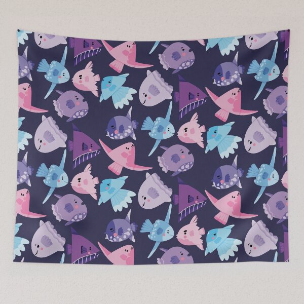 Item preview, Cute Mola Mola Sunfish Pink and Purple Monochromatic  designed and sold by TheRainbowRoom.