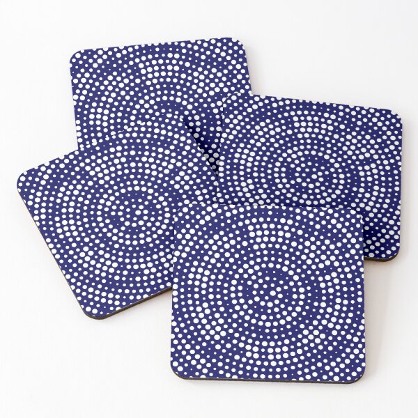 Item preview, Polka dot white - blue marine background  designed and sold by wiwiart.