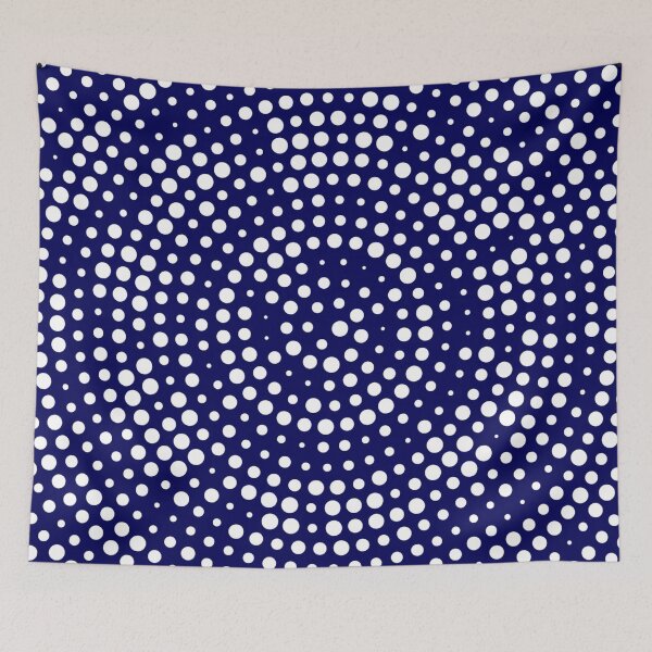 Item preview, Polka dot white - blue marine background  designed and sold by wiwiart.
