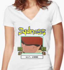 Sadness'96 Women's Fitted V-Neck T-Shirt