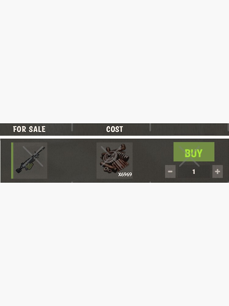 "Rust M249 on vending machine selling for X6969 scrap" Sticker by