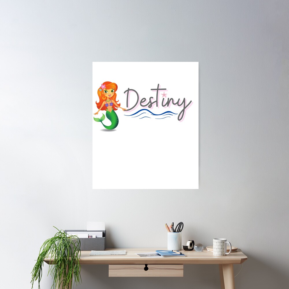Custom Name: Destiny with Mermaid and Starfish Poster