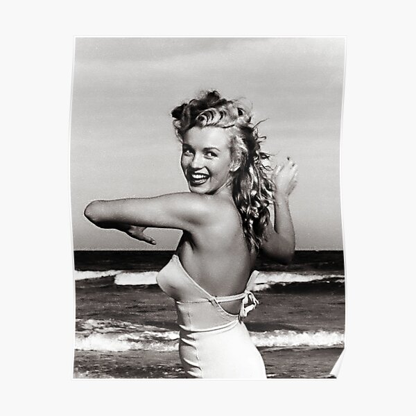 "Young and Happy Marilyn Monroe" - Tobey Beach Photoshoot Poster