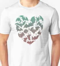 Bat Heart; blue/pink ombre Unisex T-Shirt