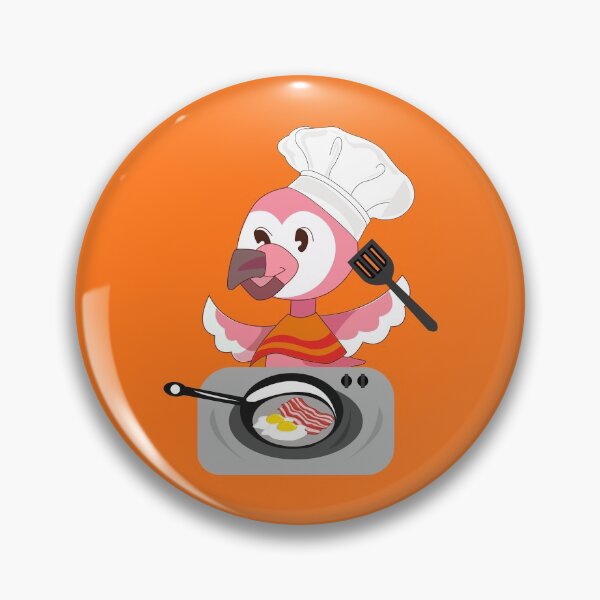 Item preview, Flamingo youtube Flamingo Plush bird cooking bacon and eggs, breakfast  designed and sold by SGS-.