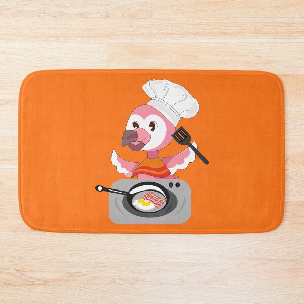 Item preview, Flamingo youtube Flamingo Plush bird cooking bacon and eggs, breakfast  designed and sold by SGS-.