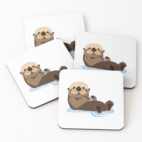 Otter emoji Coasters (Set of 4)