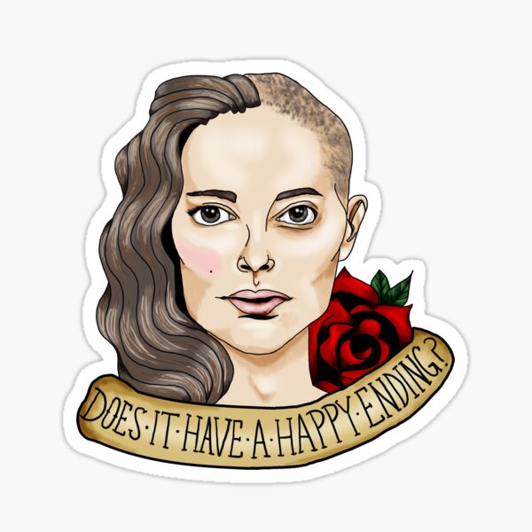 "Does it have a happy ending?" Sticker for Sale by theneitherworld Redbubble