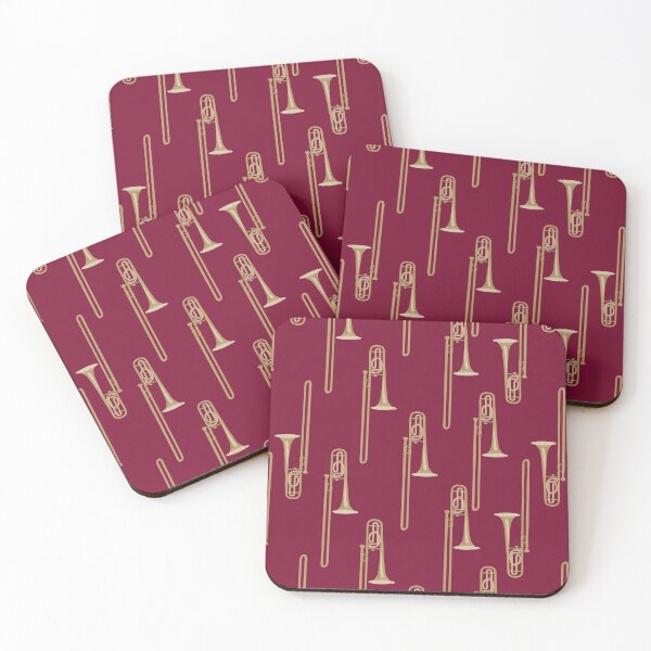 Item preview, Trombones on dark red designed and sold by kobyakov.