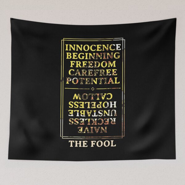 Item preview, Tarot 0 Fool Rider Waite Keywords designed and sold by MetaPhyStore.