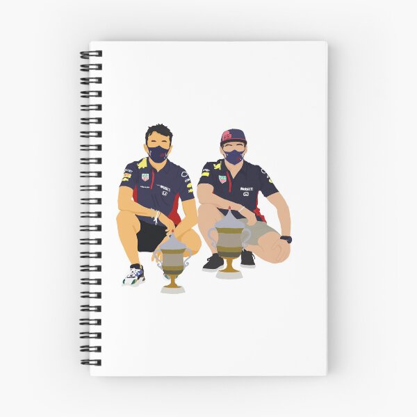 Item preview, Alex Albon and Max Verstappen with their trophies from the 2020 Bahrain Grand Prix designed and sold by royaldutchness.