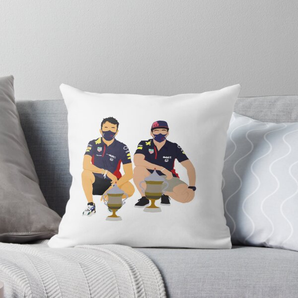 Item preview, Alex Albon and Max Verstappen with their trophies from the 2020 Bahrain Grand Prix designed and sold by royaldutchness.