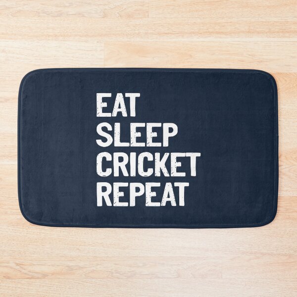 Item preview, Eat Sleep Cricket Repeat White Text Sports designed and sold by Sour Soul.