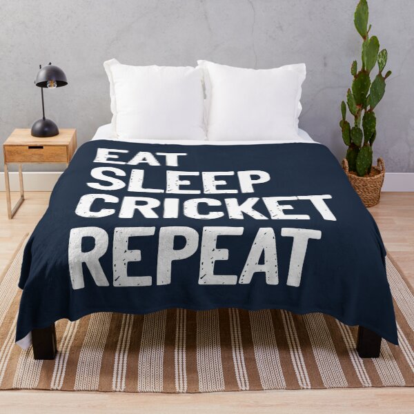 Item preview, Eat Sleep Cricket Repeat White Text Sports designed and sold by Sour Soul.