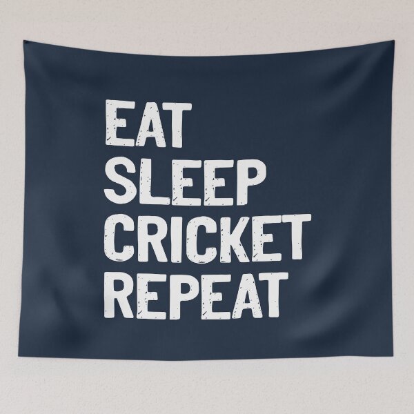 Item preview, Eat Sleep Cricket Repeat White Text Sports designed and sold by Sour Soul.