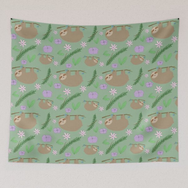 Item preview, Floral sloth  designed and sold by Oodles of  Doodles.