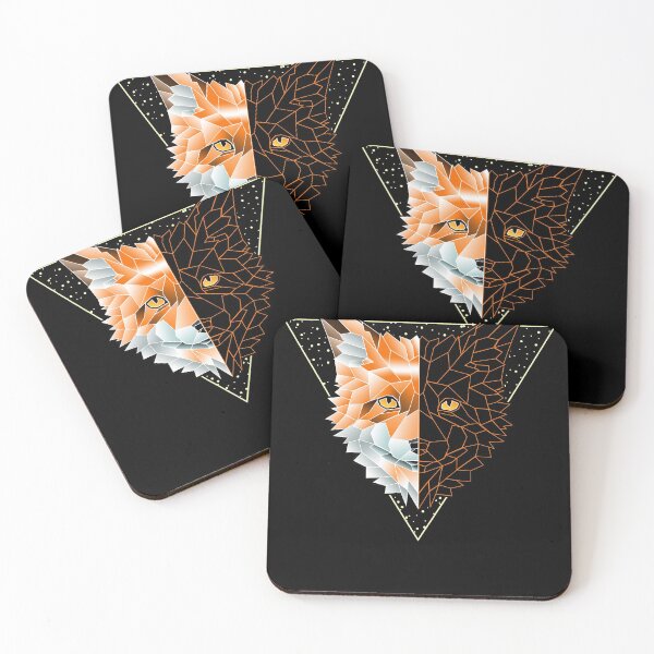 Item preview, fox polygon type geometric wild animal triangle designed and sold by redshirtz.
