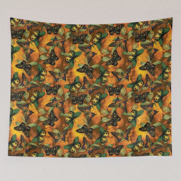 Item preview, Butterflies on Aged Damask designed and sold by Undercovercafe.