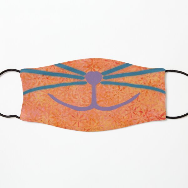 Abstract Kitty Face (Teal Whiskers) Kids Mask