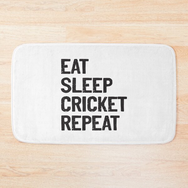 Item preview, Eat Sleep Cricket Repeat Black Text Bat Ball designed and sold by Sour Soul.