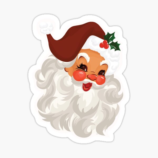 Vintage Santa Glossy Sticker