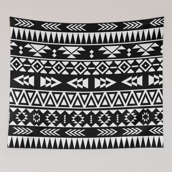 Item preview, Black and white geometric aztec pattern designed and sold by Muxune.