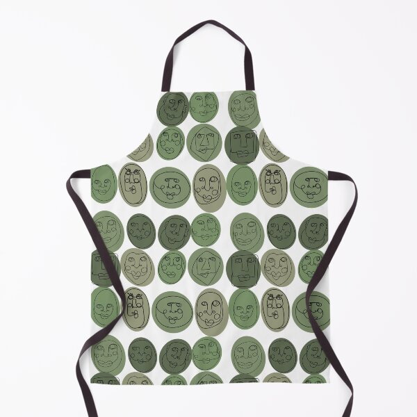 Item preview, Abstract Faces Pattern - Neutral Greens designed and sold by WildeandCo.