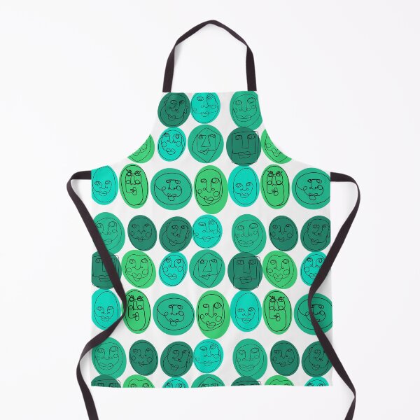 Item preview, Abstract Faces Pattern - Vibrant Greens designed and sold by WildeandCo.