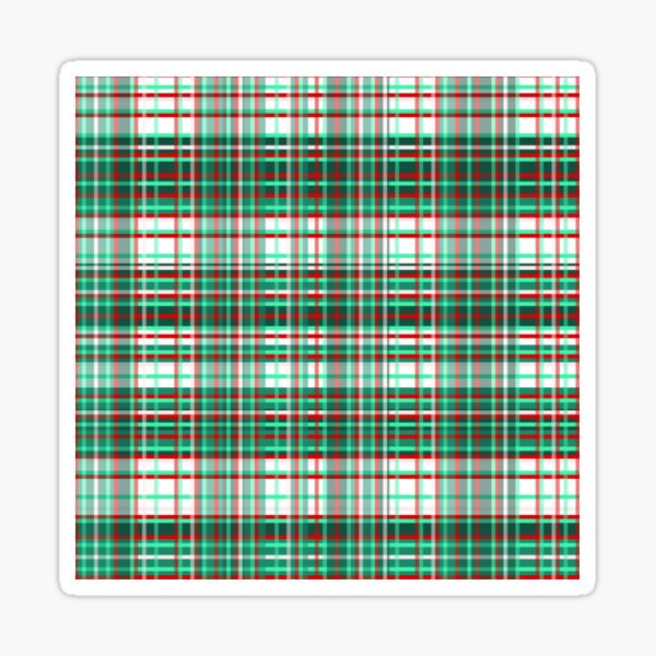 1000 Shades of Peppermint Stick Tartan | Sticker