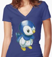 Piplup Women's Fitted V-Neck T-Shirt