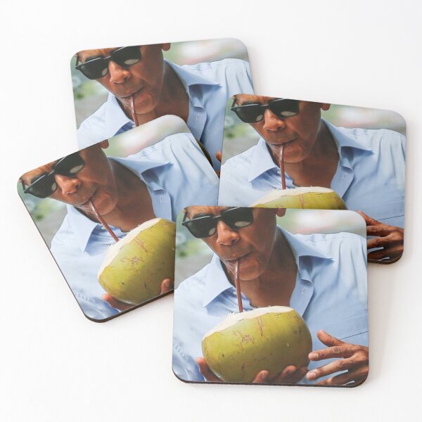 Item preview, Cool President Barack Obama wearing sunglasses and drinking a coconut through a straw designed and sold by MindChirp.