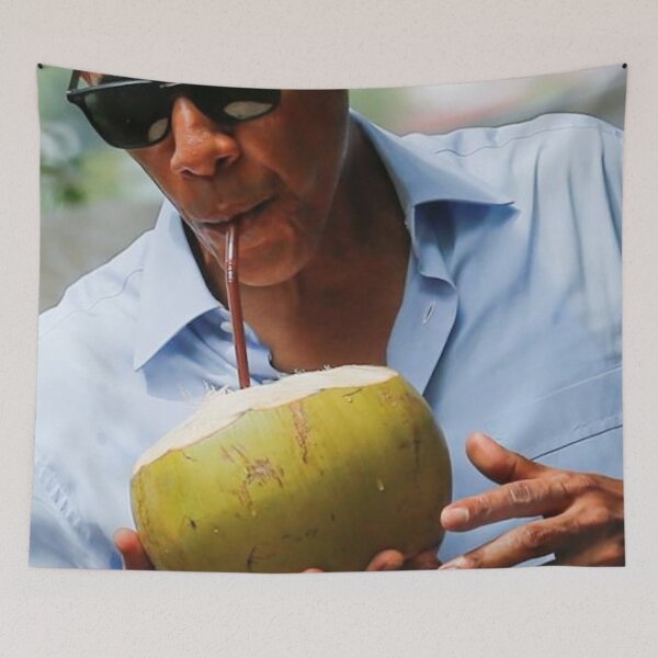Item preview, Cool President Barack Obama wearing sunglasses and drinking a coconut through a straw designed and sold by MindChirp.