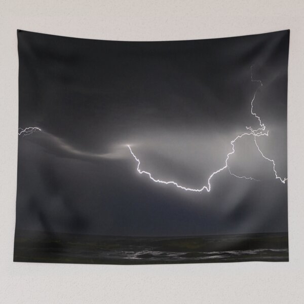 Item preview, Lightning bolt crossing the night over the sea designed and sold by acrazyshaman.