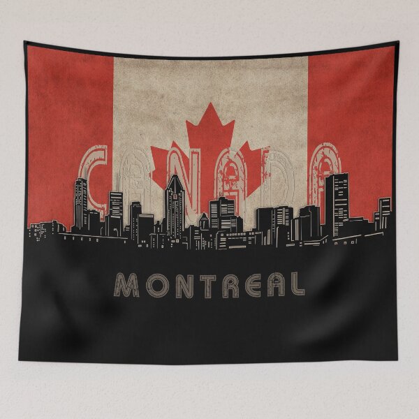 Item preview, montreal skyline flag designed and sold by BekimART2.