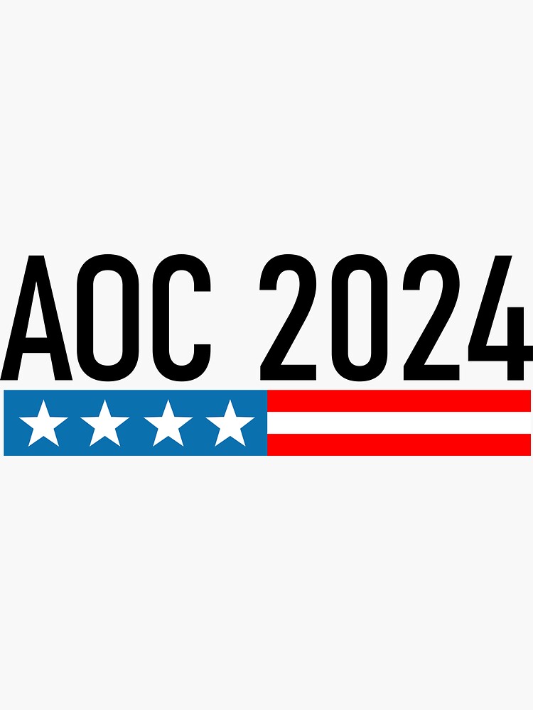 "Alexandria Ocasio-Cortez 2024 for President AOC 2024" Sticker for Sale by kunkushen | Redbubble