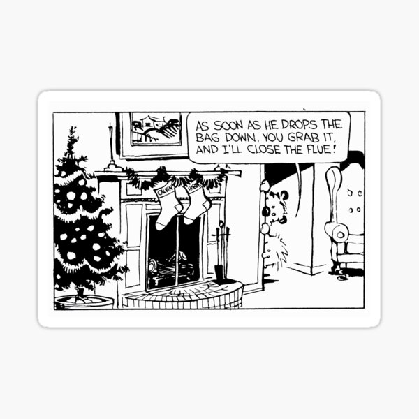Item preview, Calvin and Hobbes Lay In Wait for Santa  designed and sold by Darcy777.