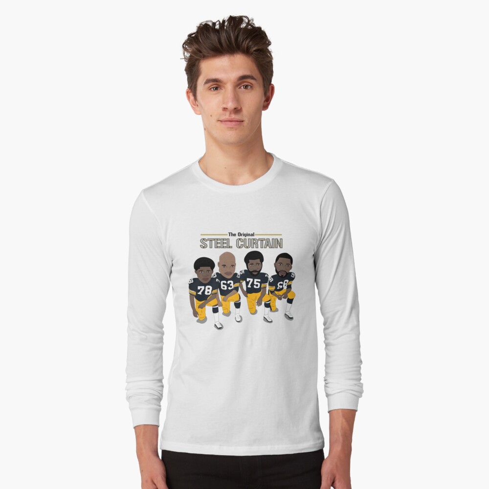 Women's Fanatics Branded Black Pittsburgh Steelers Steel Curtain Long  Sleeve V-Neck T-Shirt