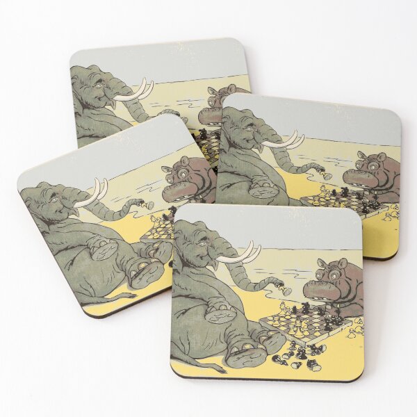 Item preview, Animals playing chess, elephant, hippo, gift designed and sold by shakmati.