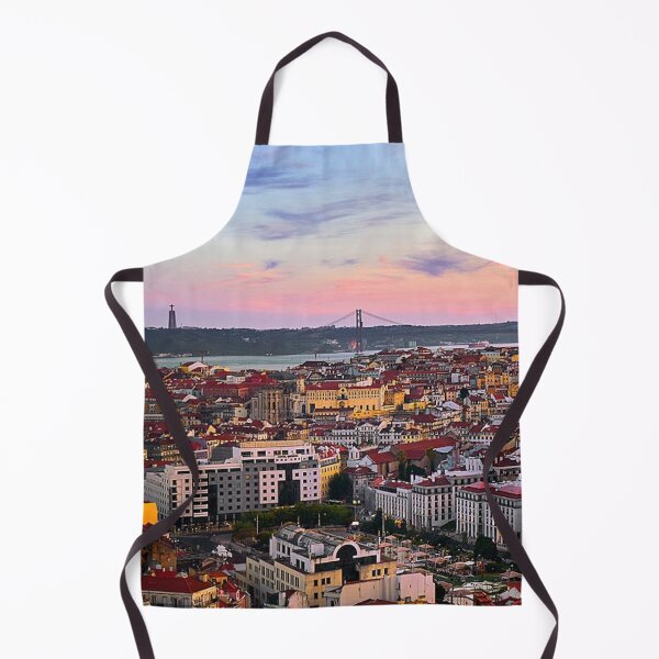 Item preview, Lisbon beautiful skyline at sunset photo with red rooftops designed and sold by MindChirp.