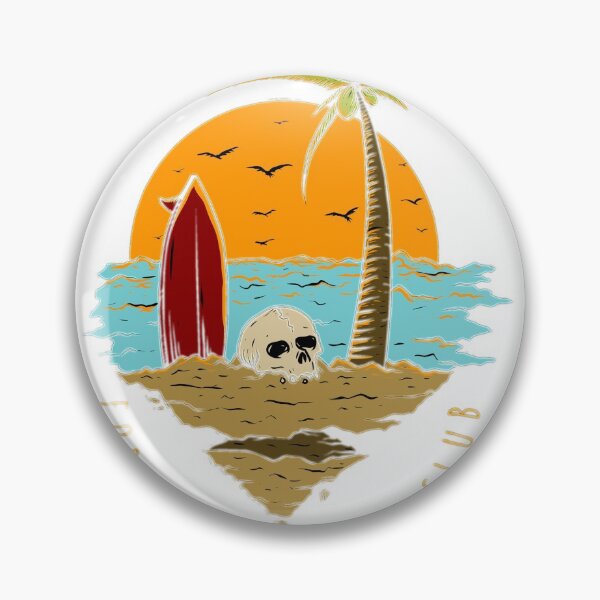 Item preview, Skull And Surf Board In The  Beach designed and sold by redaaid.