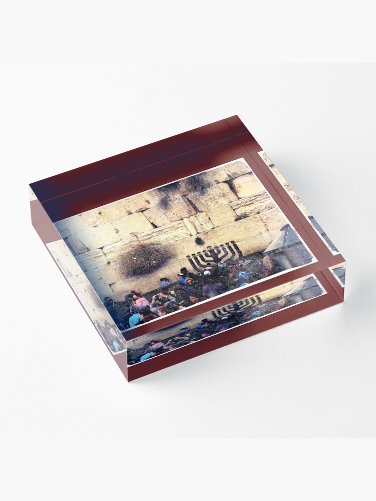Alternate view of Western wall, Wailing wall, Israel, Holy land, Hanukkah, Chanukah, Post card of Jerusalem Acrylic Block