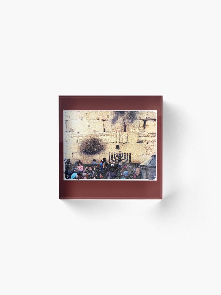 Alternate view of Western wall, Wailing wall, Israel, Holy land, Hanukkah, Chanukah, Post card of Jerusalem Acrylic Block